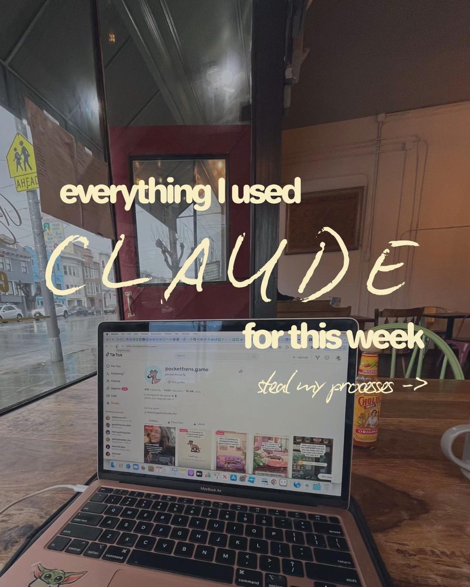 Our carousel cover: 'everything I used CLAUDE for this week' in thin script